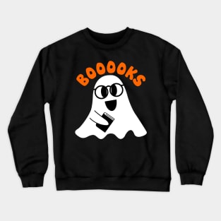 Booooooks, Booooks, Ghost Reading Books, Halloween Crewneck Sweatshirt